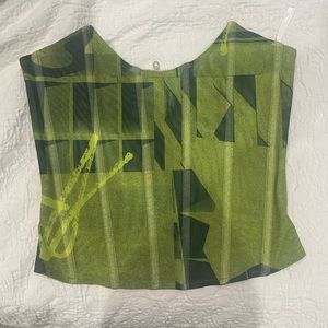 MIAOU Leia Corset in Green Stone Print